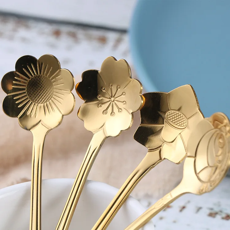 New Stainless Steel Cherry Blossom Spoon Gift With Souvenir Simple Fashion Coffee Stirring Spoon Golden Creative Rose Spoon, Gold rose gold
New Stainless Steel Cherry Blossom Spoon Gift With Souvenir Simple Fashion Coffee Stirring Spoon Golden Creative Rose Spoon, Gold rose gold
