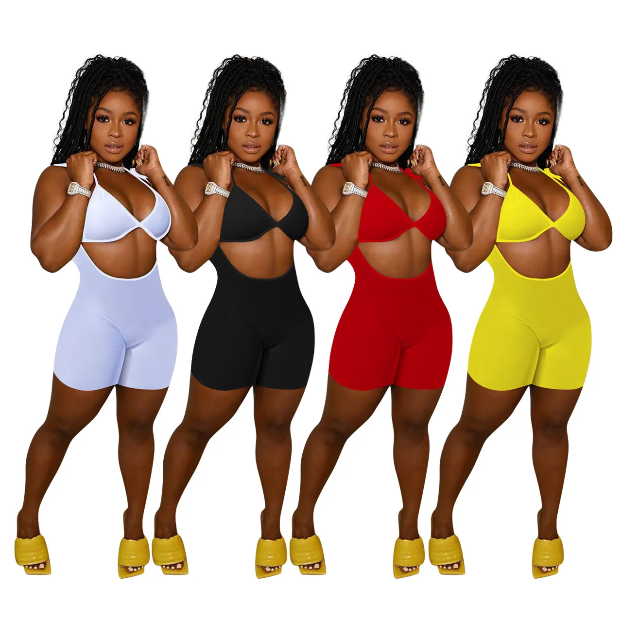 In Stock OEM Women Wholesale Fashion Sexy Bandage Bikini Top And Short Two Piece Set Club Outfit
In Stock OEM Women Wholesale Fashion Sexy Bandage Bikini Top And Short Two Piece Set Club Outfit