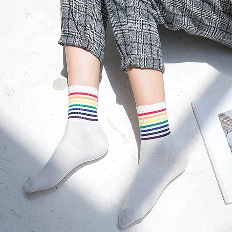Fashion Harajuku Korean Tube Striped Socks Cotton Casual Rainbow Socks Women, Picture shown
Fashion Harajuku Korean Tube Striped Socks Cotton Casual Rainbow Socks Women, Picture shown