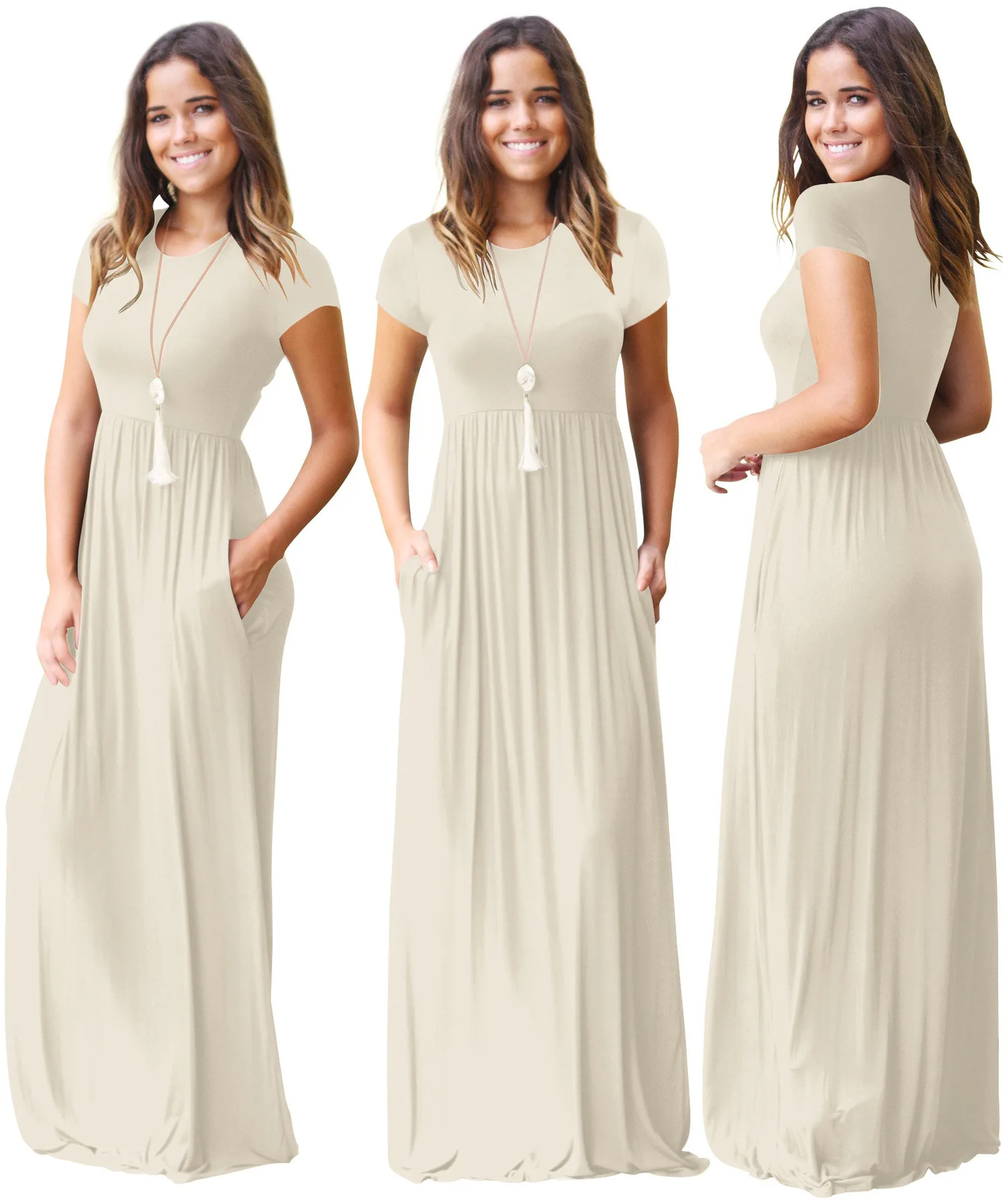 Womens Spring Clothing 2021 Ladies Dresses 2020 Elegant Solid Color Short Sleeve Maxi Cotton Dress Summer
Womens Spring Clothing 2021 Ladies Dresses 2020 Elegant Solid Color Short Sleeve Maxi Cotton Dress Summer