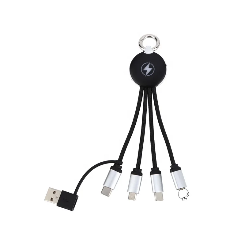 Factory Wholesale 4 in 1 USB Cable Keychain With Customized LED Backlight Logo for Fair Event Conference Gifts, White black silver red blue
Factory Wholesale 4 in 1 USB Cable Keychain With Customized LED Backlight Logo for Fair Event Conference Gifts, White black silver red blue