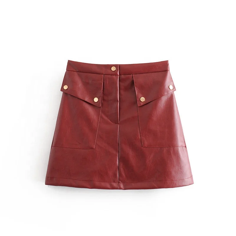 B51302A Autumn new design women fashion A-word pocket leather skirt
B51302A Autumn new design women fashion A-word pocket leather skirt