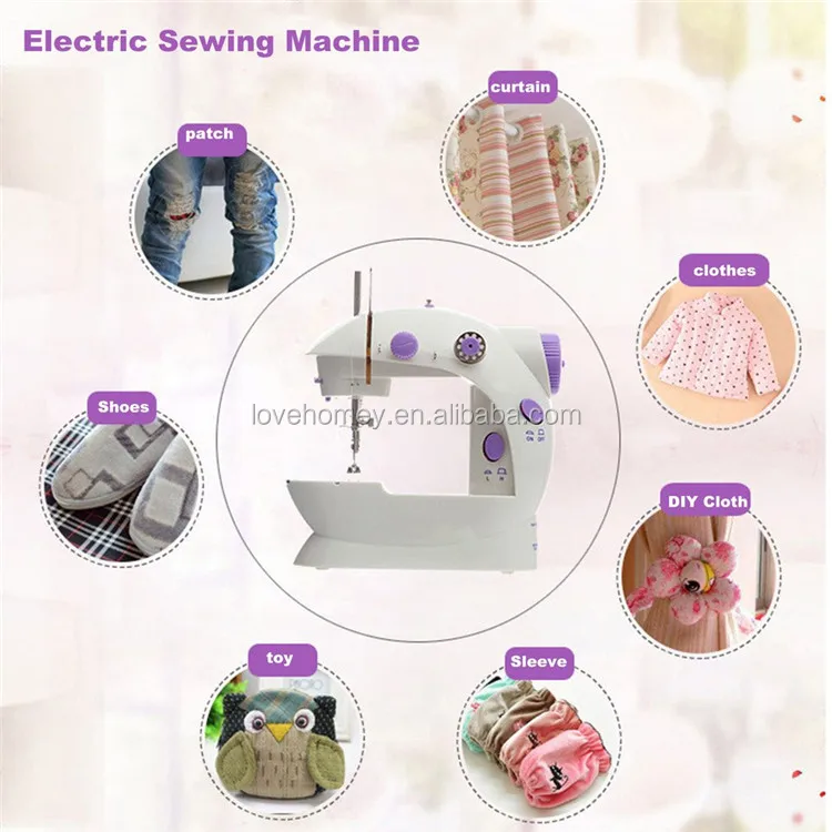 Home Use Portable Household Electric Mini Sewing Machine Speed Adjustment Children Child DIY Toy Sewing Machine