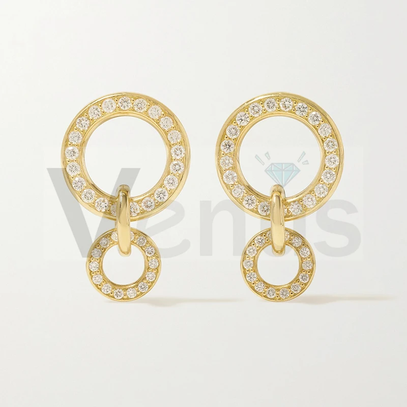 VENUS korean Luxury jewelry Sterling silver gold plated CZ earring women Double hoop earrings
VENUS korean Luxury jewelry Sterling silver gold plated CZ earring women Double hoop earrings