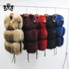 Natural Raccoon Fur Gilet Winter Trendy Women Short Fur Vest Coat Wholesale Famale Genuine Raccoon Fur Waistcoat