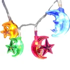 イスラム eid ラマダン 2m/20 led 星と moons フェスティバル led ストリングライト装飾マルチカラー