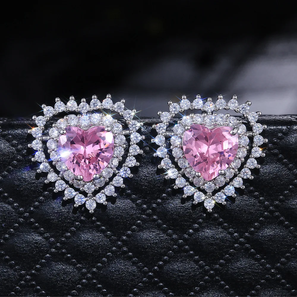 2021 summer Hainon earrings Silver-plated Pink zircon Heart-shaped Fashion style women earring alloy elegant jewelry, Picture shows
2021 summer Hainon earrings Silver-plated Pink zircon Heart-shaped Fashion style women earring alloy elegant jewelry, Picture shows