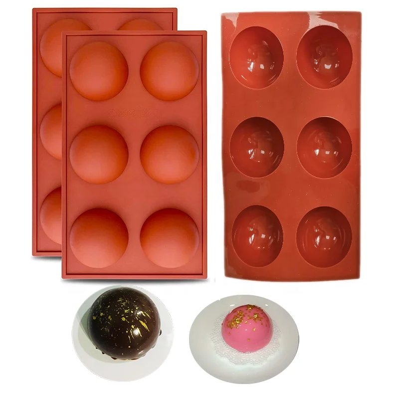 6 Holes Silicone Bomb Half Circle Baking Mold For Chocolate Cake Jelly Pudding, Handmade Soap Round Shape moldes de silicon, Any pantone color customized
6 Holes Silicone Bomb Half Circle Baking Mold For Chocolate Cake Jelly Pudding, Handmade Soap Round Shape moldes de silicon, Any pantone color customized