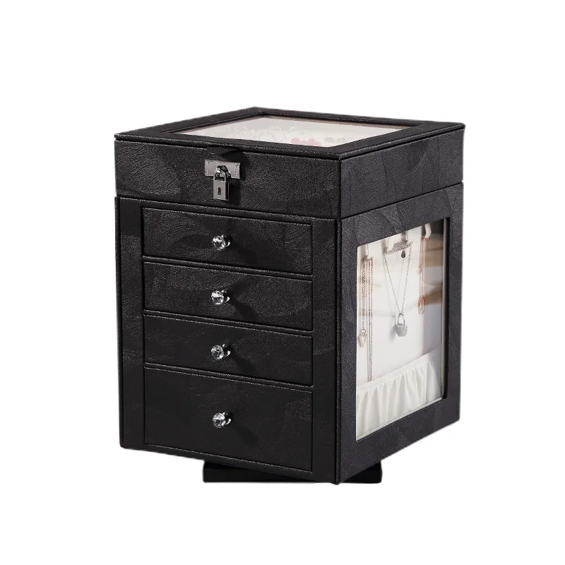 Custom Logo Large Luxury 360 Rotating Jewelry Box Ring Necklace Earring Jewellery Case Holder Display Stand joyero Organizer
Custom Logo Large Luxury 360 Rotating Jewelry Box Ring Necklace Earring Jewellery Case Holder Display Stand joyero Organizer