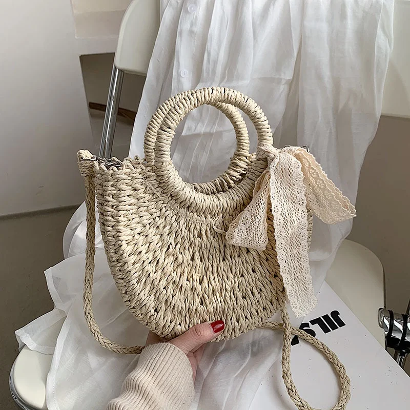 custom summer Handmade Vintage Woven women half moon shape handbag beach straw tote bag with strap, 2 colors
custom summer Handmade Vintage Woven women half moon shape handbag beach straw tote bag with strap, 2 colors