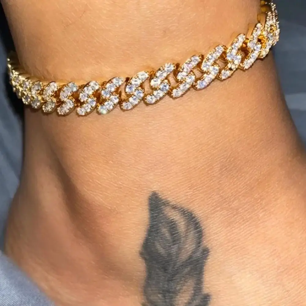 2021hot sale new Hip Hop Iced Out Cuban Anklet Bling Diamond Cuban Link Anklet Tennis Crystal Anklet For Women Man Foot Jewelry, Gold/silver color
2021hot sale new Hip Hop Iced Out Cuban Anklet Bling Diamond Cuban Link Anklet Tennis Crystal Anklet For Women Man Foot Jewelry, Gold/silver color