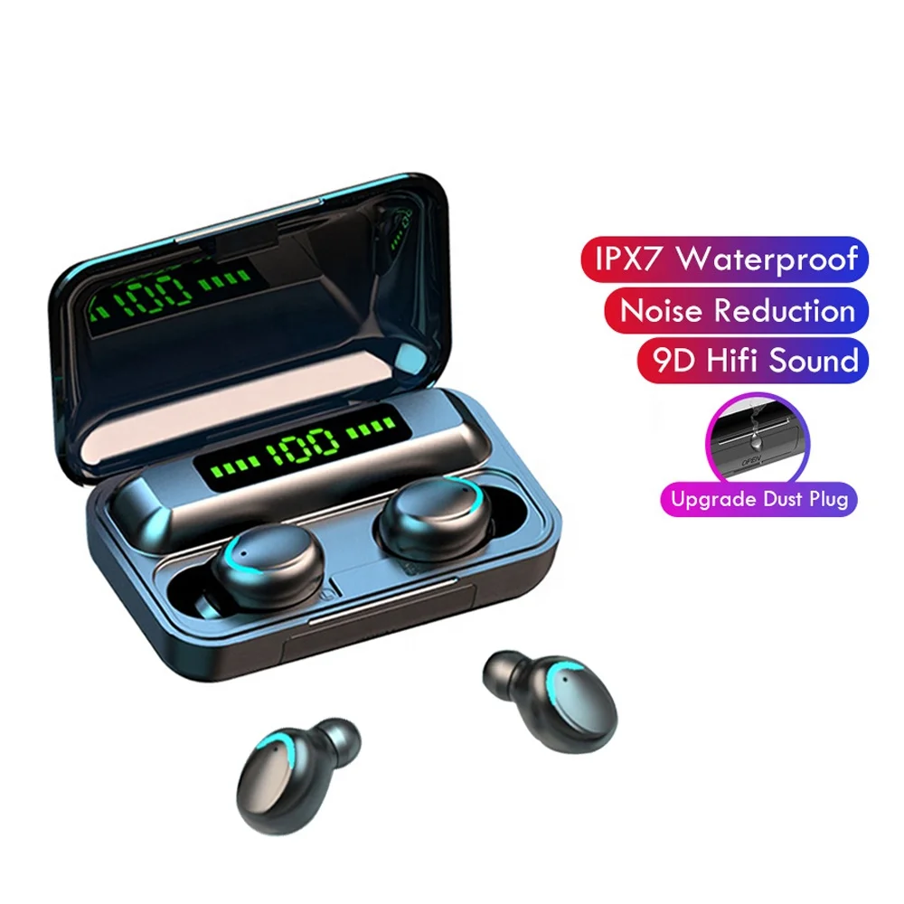 2021 high quality mini hifi sound smart led display wireless Noise reduction bt earphone with powerbank, Balck
2021 high quality mini hifi sound smart led display wireless Noise reduction bt earphone with powerbank, Balck