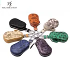Multicolor Python Skin Leather Car Key Holder Bag Genuine Leather Car Key Case Wallet with Zipper