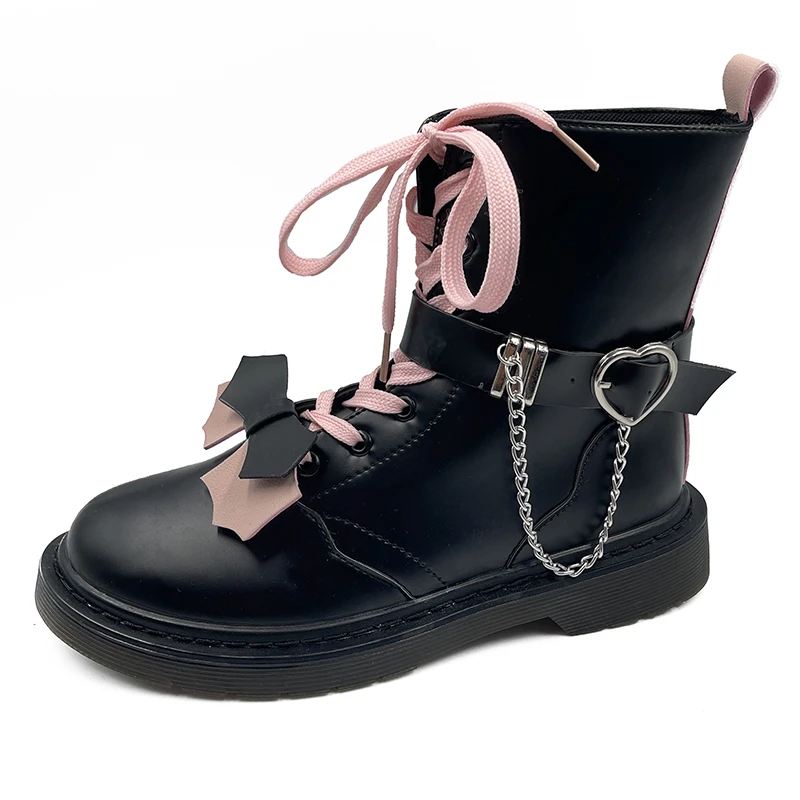New Promotion Fashion Trend Pink shoelaces Bow decoration Women Winter Boots Lace Up Low Heel Boots Women
New Promotion Fashion Trend Pink shoelaces Bow decoration Women Winter Boots Lace Up Low Heel Boots Women