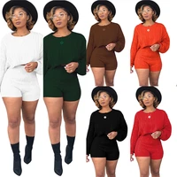 Wholesale Long Sleeve Knitted Sweater Crop Tops And Shorts 2 Piece Set Women Outfits
Wholesale Long Sleeve Knitted Sweater Crop Tops And Shorts 2 Piece Set Women Outfits