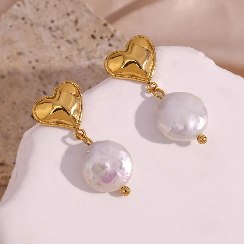 Valentines Day Gift 2023 Heart Pearl Earring 18K Gold Plated Stainless Steel Drop Earings Jewelry Women
Valentines Day Gift 2023 Heart Pearl Earring 18K Gold Plated Stainless Steel Drop Earings Jewelry Women