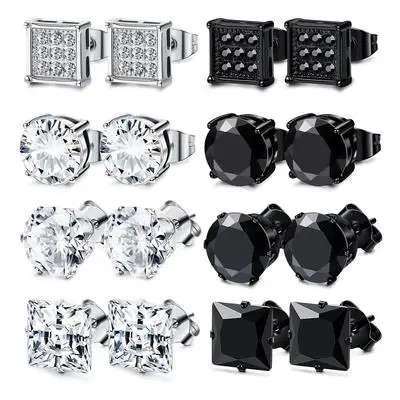 2021 Hot Sale Fashion Stainless Steel Stud Earrings Black Silver Zircon Male Earring for Men Women
2021 Hot Sale Fashion Stainless Steel Stud Earrings Black Silver Zircon Male Earring for Men Women