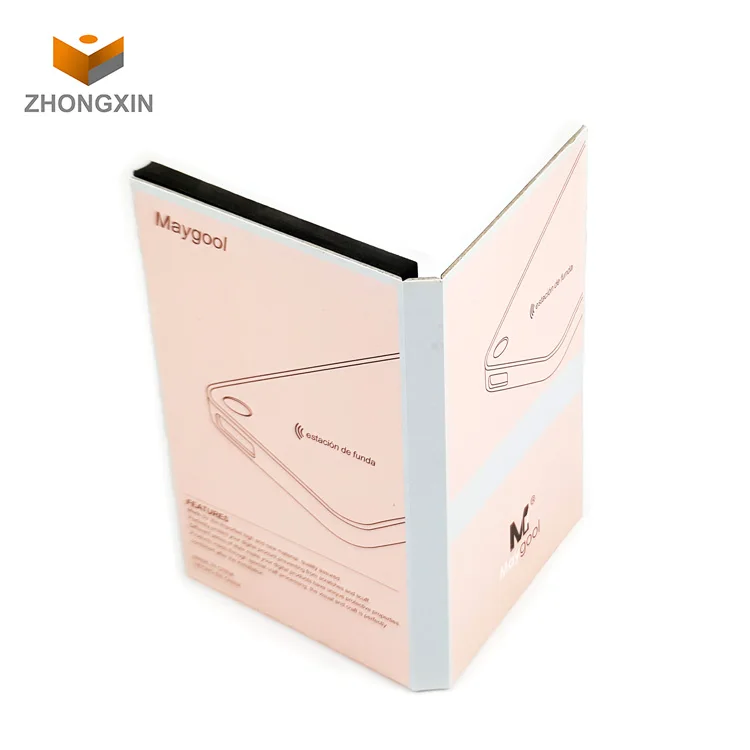 book shaped style packaging box rigid cardboard paper gift flip