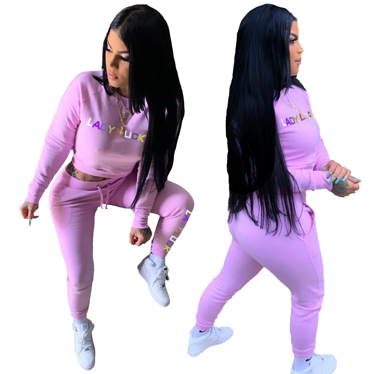 MT256-3512 2020 autumn and winter women's fashion casual solid color printing sports two piece pants set women clothing
MT256-3512 2020 autumn and winter women's fashion casual solid color printing sports two piece pants set women clothing