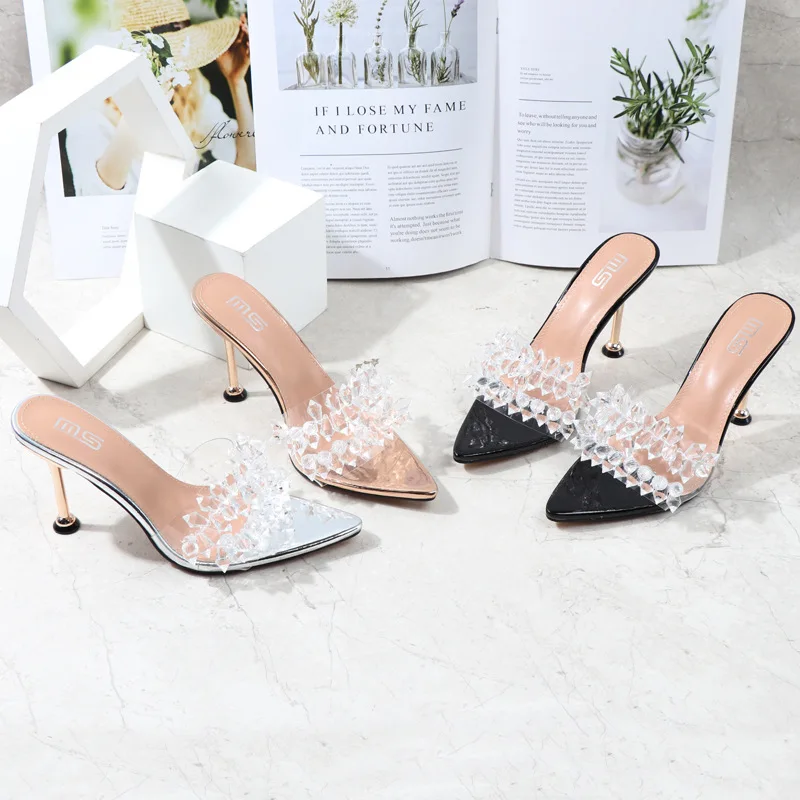 2021 Luxury Fashion Sexy Open toe Slip On Transparent Sandals Thin Heels Shoes Spiky Heels Pointed Toe High Heeled, Black/golden/silver
2021 Luxury Fashion Sexy Open toe Slip On Transparent Sandals Thin Heels Shoes Spiky Heels Pointed Toe High Heeled, Black/golden/silver