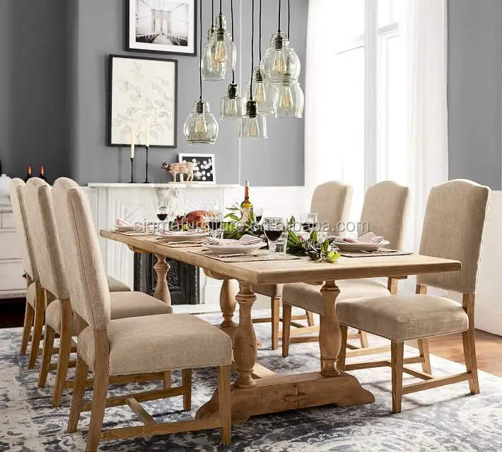 home furniture kitchen dining set rectangular oak Wood Dining Table and Dining Chair