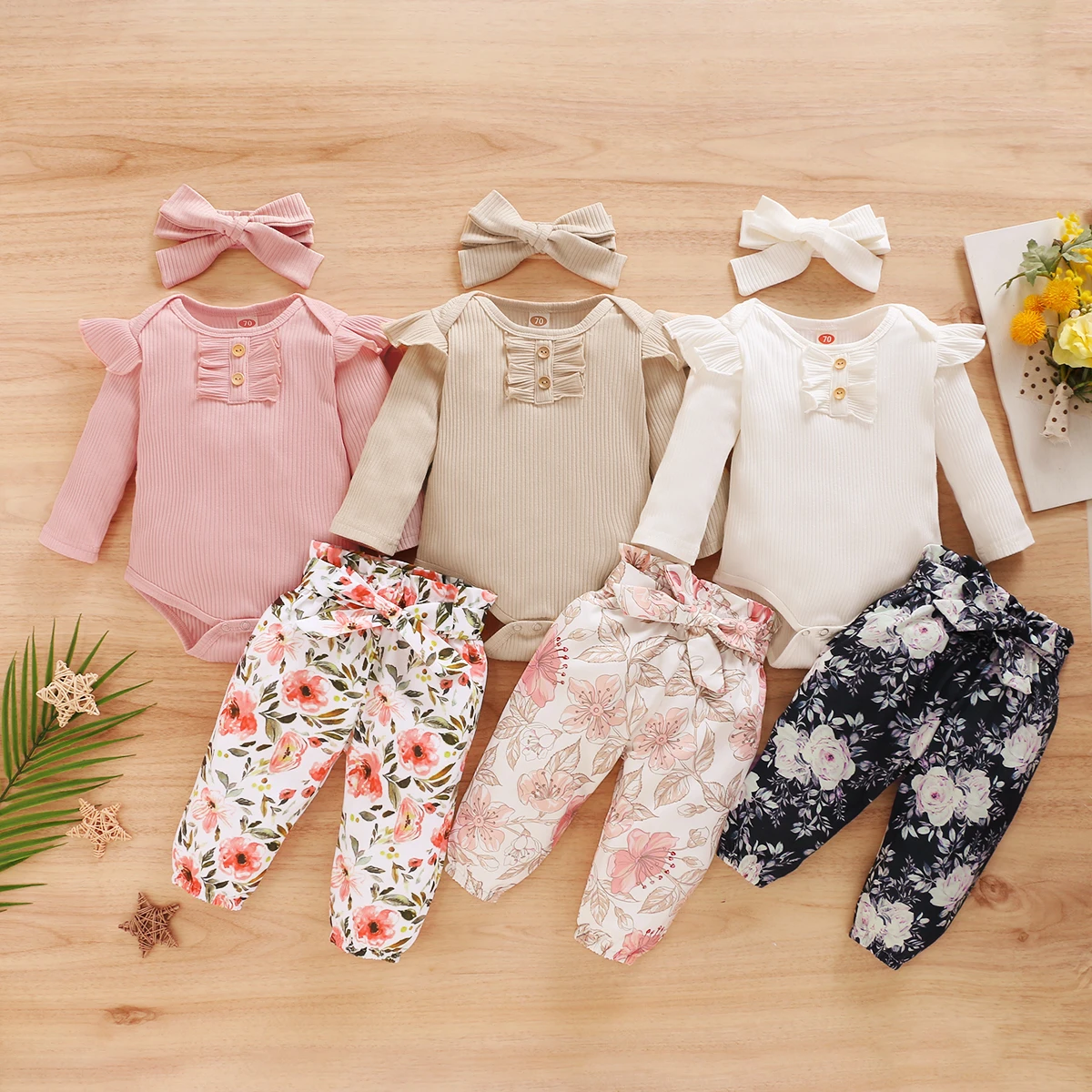 Cotton Ribbed Romper Floral Pants Children Clothes Sets Baby Girls Clothing M2226
Cotton Ribbed Romper Floral Pants Children Clothes Sets Baby Girls Clothing M2226