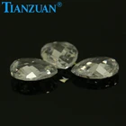 Synthetic White Pear shape double side checker board cut CZ stone