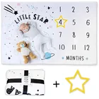 Baby Monthly Milestone Blanket Double Side 3x Fluffier Newborn Blanket 47x47 Inch Super Soft Fleece Milestone Blanket