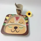 Animal Pattern Type Biodegradable Melamine Dinnerware Sets Bamboo Fiber Tableware for Children