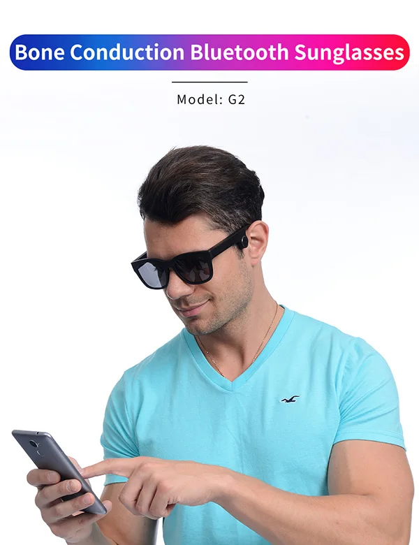 Bone Conduction Wireless Bluetooth Music Sunglasses Earphone Headset Headphone - ANKUX.COM