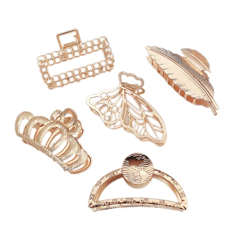 Korean Simple Temperament Metal Gripper Gold-plated European And American Wind Leaf Spring Clip Gripper, As shown in the figure
Korean Simple Temperament Metal Gripper Gold-plated European And American Wind Leaf Spring Clip Gripper, As shown in the figure