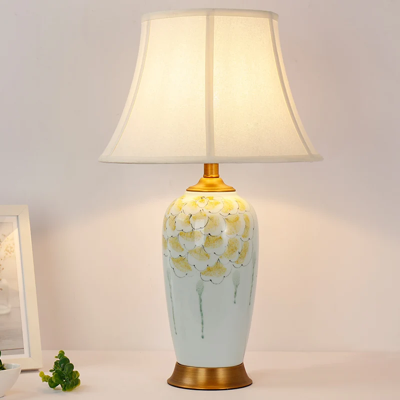 European ceramic painted LED table lamp modern desk lamp for home hotel bedside