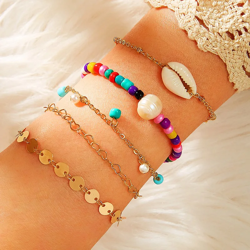 Weihao Hot Selling Creative Color Bead Bracelet Pearl Shell Bracelet Set, As picture show
Weihao Hot Selling Creative Color Bead Bracelet Pearl Shell Bracelet Set, As picture show
