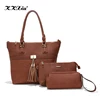 KKXIU Yiwu ladies bag manufacturer pu leather shoulder handbag 3 in 1 tote women bag set