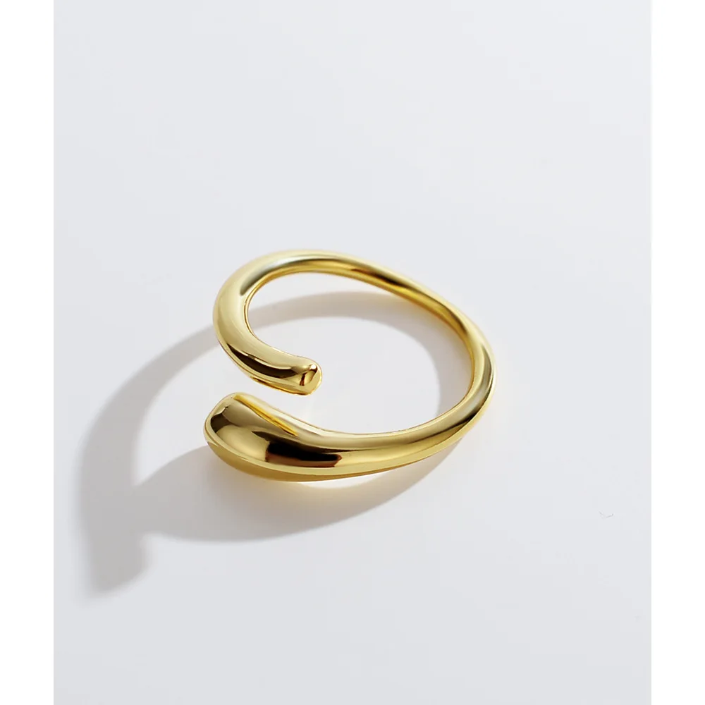 Minimalist S925 Sterling Silver Smooth Water Drop Shaped Open Rings 18K Gold Plated 925 Silver High Polished Geometric Rings
Minimalist S925 Sterling Silver Smooth Water Drop Shaped Open Rings 18K Gold Plated 925 Silver High Polished Geometric Rings