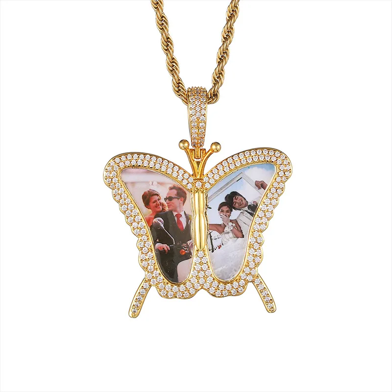 Custom Memory Full Diamond Bling Hip Hop Jewelry Iced Out Women Jewelry Photo Gold Plated Butterfly Picture Necklace Pendant, Many colors available
Custom Memory Full Diamond Bling Hip Hop Jewelry Iced Out Women Jewelry Photo Gold Plated Butterfly Picture Necklace Pendant, Many colors available