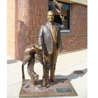 Life Size Thirty-Second American President And Dog Bronze Sculpture
