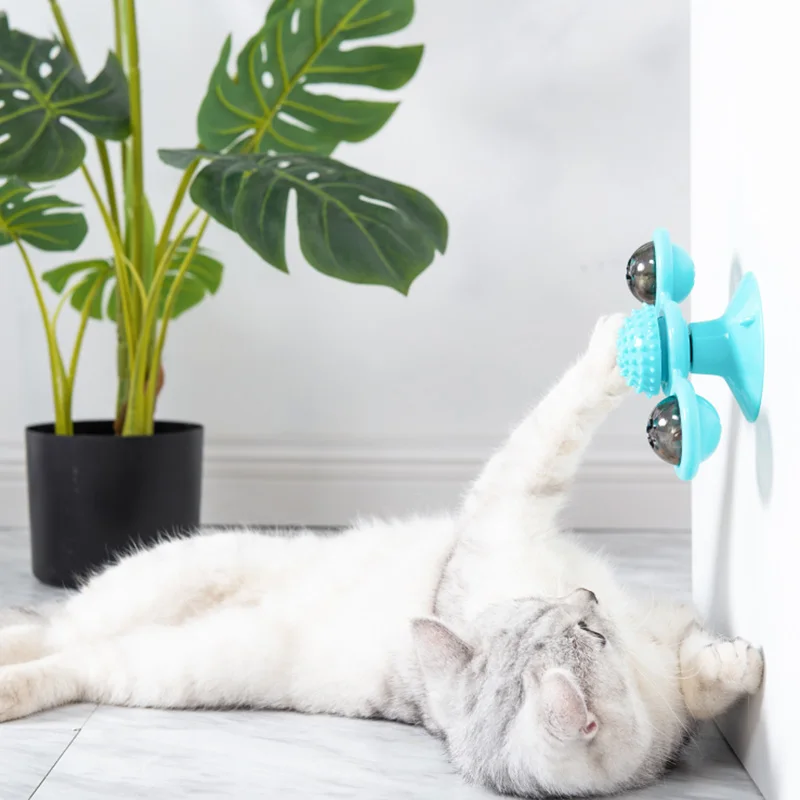 best Pet Toys For Cats Interactive Puzzle Training Turntable Windmill Scratching Whirling Toys Cat Kitten Game toy