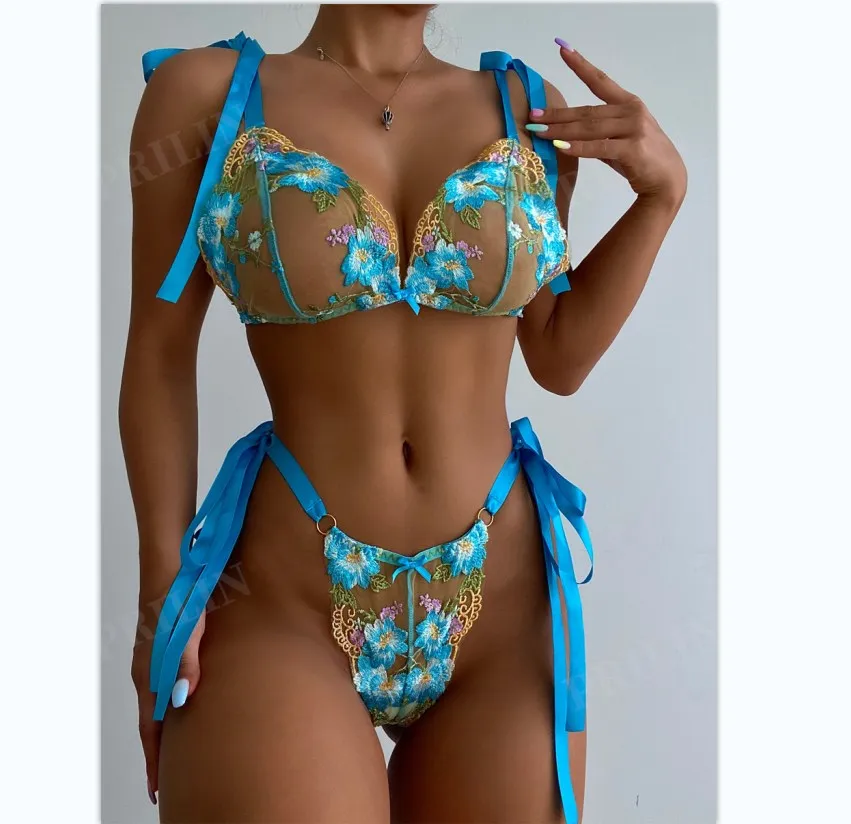 Blue Bow knot Two Piece Sexy Lingerie Set Bandage Underwear Women Lace See Though Floral Sexy Lingerie
Blue Bow knot Two Piece Sexy Lingerie Set Bandage Underwear Women Lace See Though Floral Sexy Lingerie