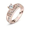 Wholesale Rose Gold Set Diamond Zircon Ring For Women Wedding