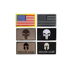 6 PCS Mix USA Flag Skull Style Military Embroidery Iron On Patches For Clothing DIY Badge Design Decoration