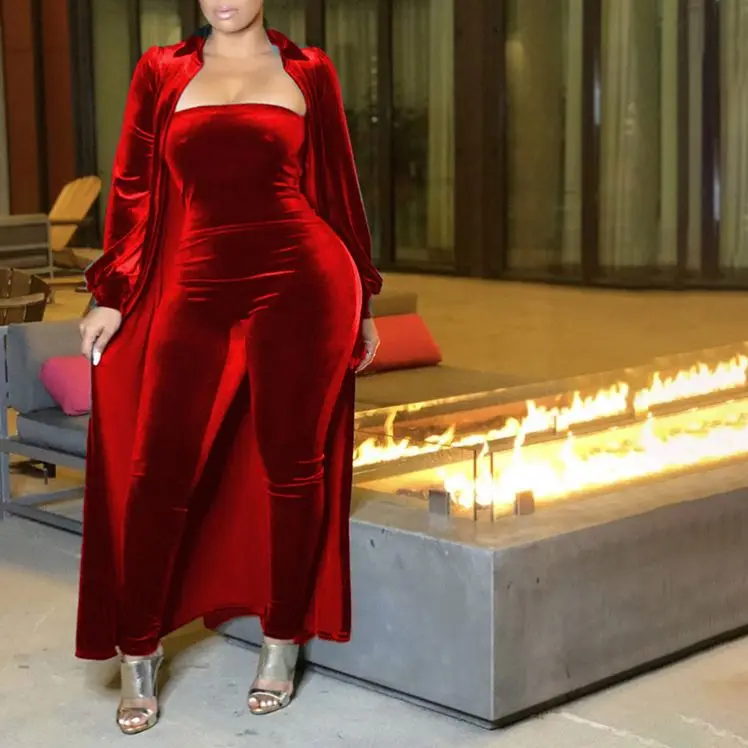 D14372 Skinny Jumpsuit With Long Sleeve Coat 2piece Outfit Women Strapless Jumpsuits Outfits Ladies 2 Two Piece Sets, Blackish green,rose red,red,blue,purple,black,wine red,gray,camel
D14372 Skinny Jumpsuit With Long Sleeve Coat 2piece Outfit Women Strapless Jumpsuits Outfits Ladies 2 Two Piece Sets, Blackish green,rose red,red,blue,purple,black,wine red,gray,camel