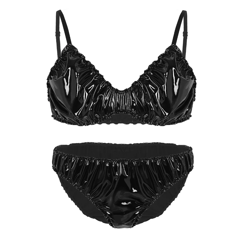 In Stock Men Shiny PVC Ruffled Bikini Set Sissy Unlined Bra Top with Panty Crossdress Underwear
In Stock Men Shiny PVC Ruffled Bikini Set Sissy Unlined Bra Top with Panty Crossdress Underwear