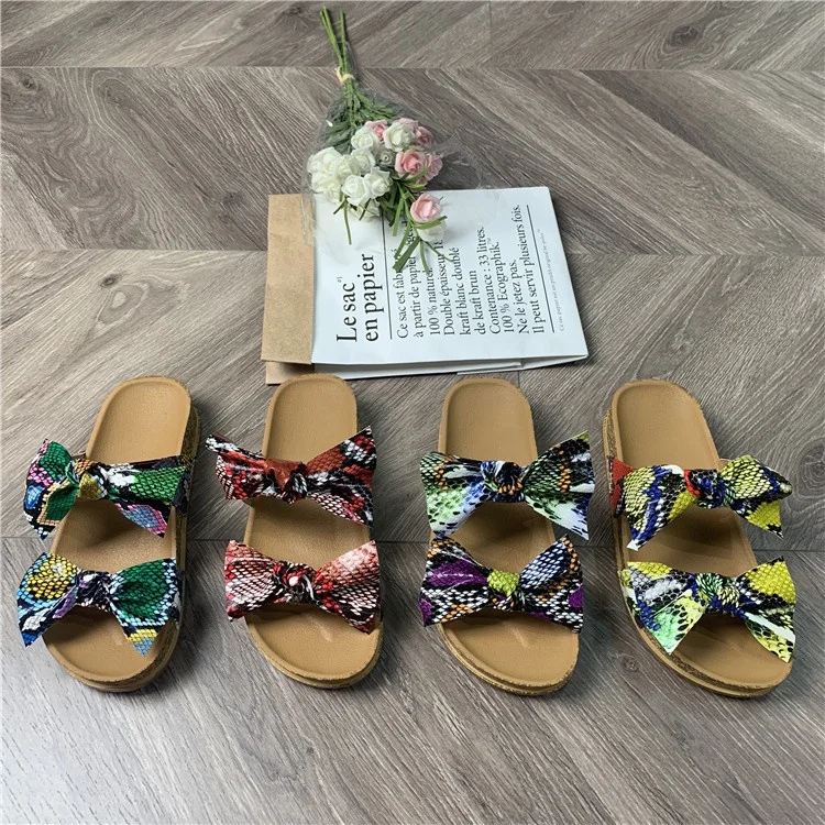 Wholesale Ladies Sandals Snakeskin slides Beach Slide Girls Cork Sole Shoes Slippers For Women, Customized color
Wholesale Ladies Sandals Snakeskin slides Beach Slide Girls Cork Sole Shoes Slippers For Women, Customized color