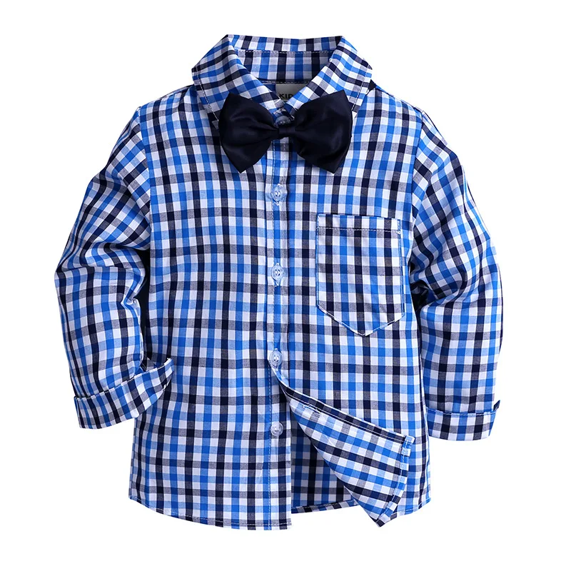 New Arrival Baby Boy Plaid Shirts Children's Clothing Boys Long Sleeve Lattice Bow-tie Cotton Shirt, Blue
New Arrival Baby Boy Plaid Shirts Children's Clothing Boys Long Sleeve Lattice Bow-tie Cotton Shirt, Blue