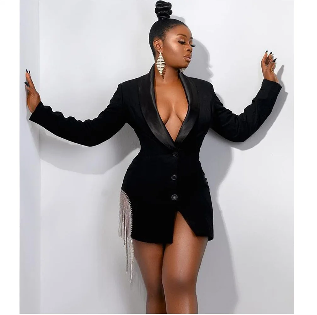 2022 New Arrival Fashion Sexy Casual Slim Fit Tassel Blazer Dress Long Sleeved Ladies Solid Color Temperament Plus Size Ol Dress, Customized color
2022 New Arrival Fashion Sexy Casual Slim Fit Tassel Blazer Dress Long Sleeved Ladies Solid Color Temperament Plus Size Ol Dress, Customized color