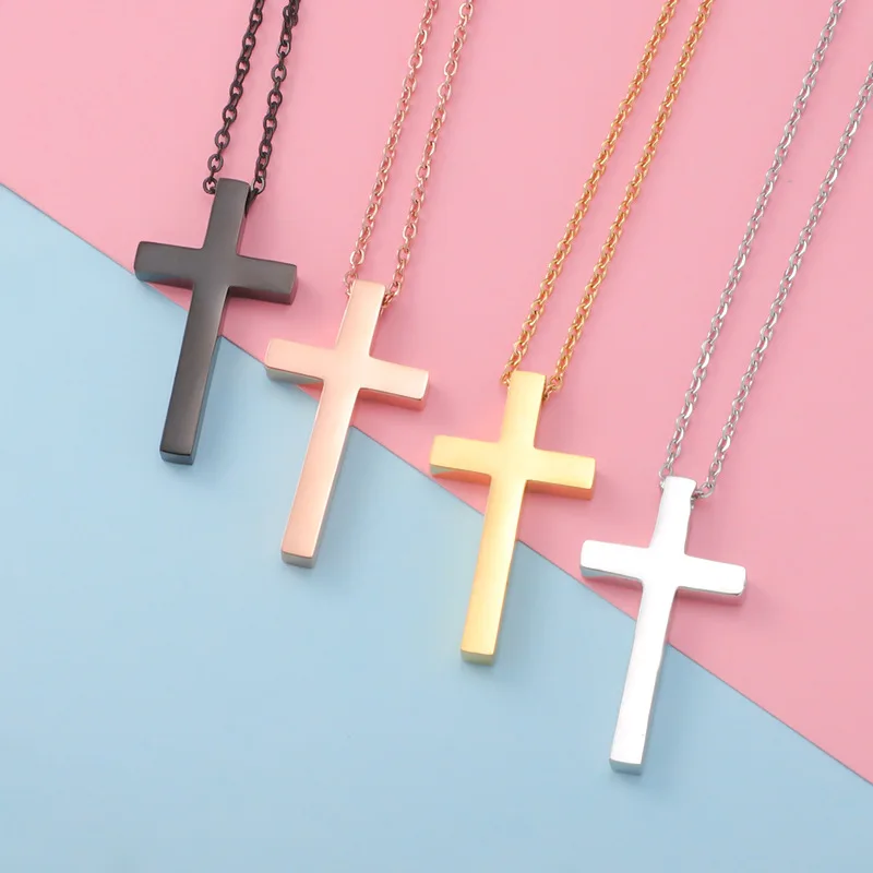 Women's Simple Stainless Steel Glossy 18K Gold Plated Cross Pendant Necklace Hip Hop Couple Black Rose Gold Jewelry Accessories
Women's Simple Stainless Steel Glossy 18K Gold Plated Cross Pendant Necklace Hip Hop Couple Black Rose Gold Jewelry Accessories