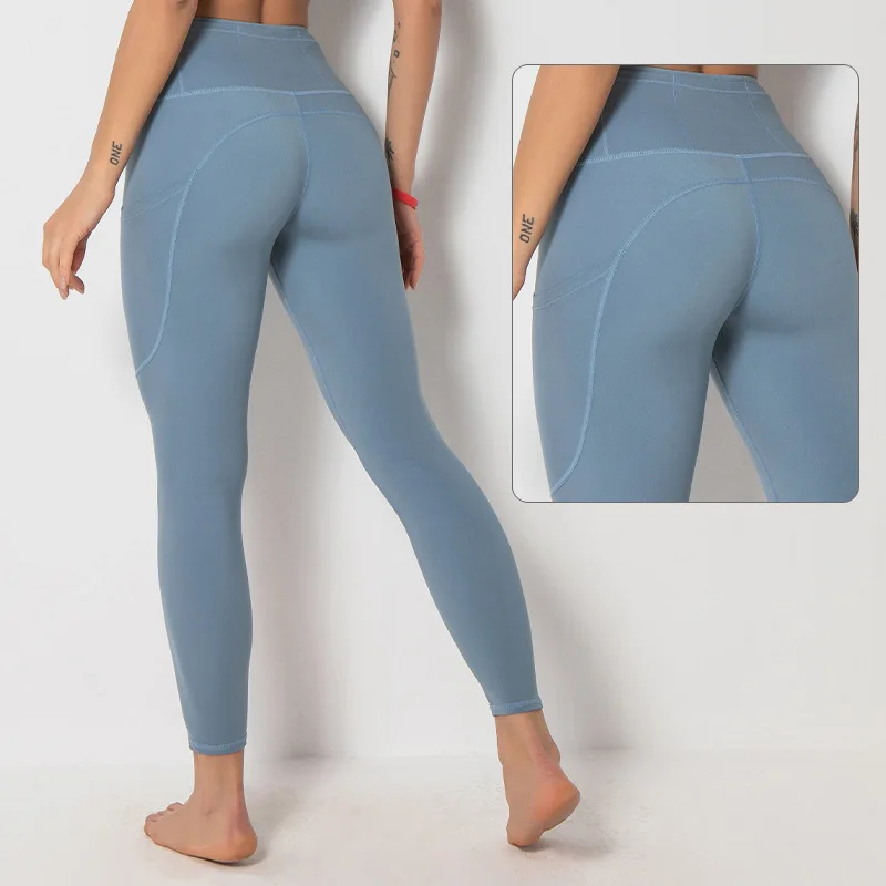 Ladie High Waist Slim Yoga Fitness pants High elasticity Double sided nylon Tight trousers hip-lifting Yoga Pants with pockets
Ladie High Waist Slim Yoga Fitness pants High elasticity Double sided nylon Tight trousers hip-lifting Yoga Pants with pockets