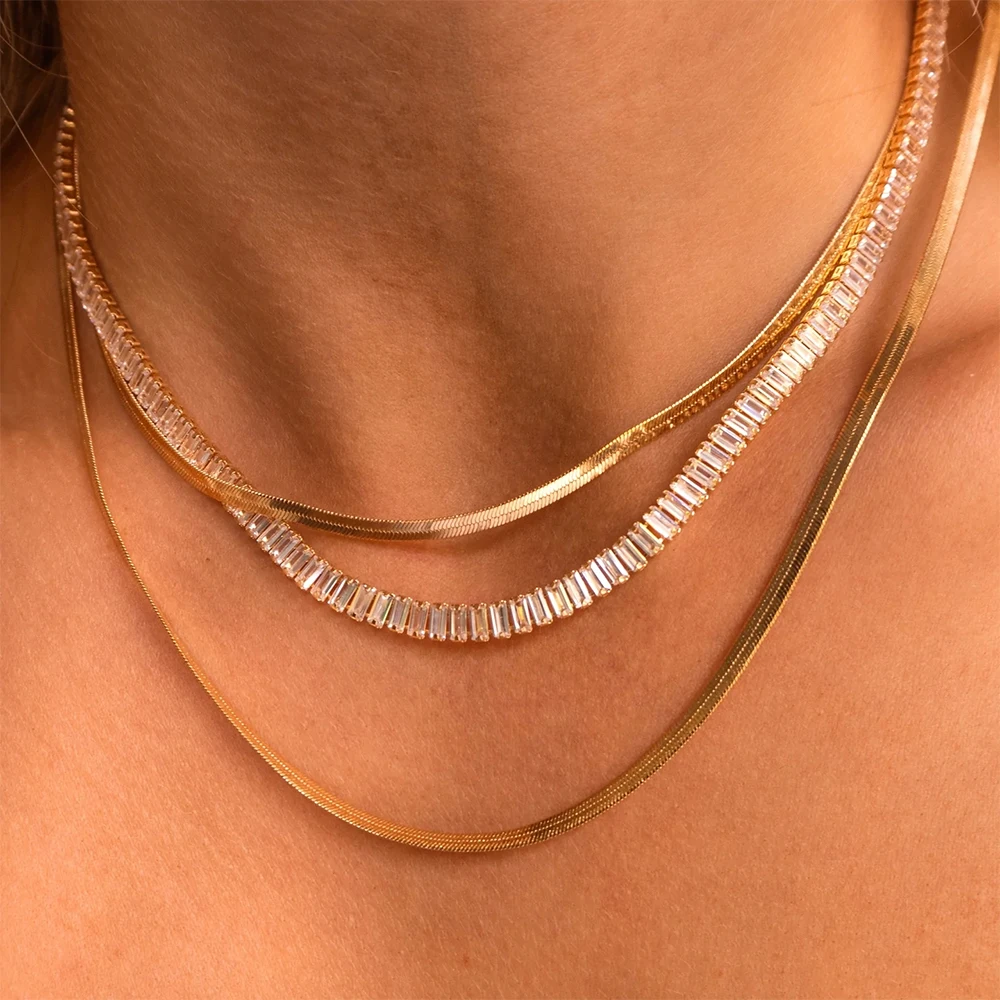 Luxury Gold Plated Full Zircon Choker Stainless Steel 6mm Tennis Chain Square Zircon Necklace
Luxury Gold Plated Full Zircon Choker Stainless Steel 6mm Tennis Chain Square Zircon Necklace