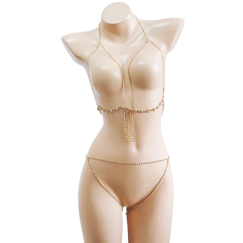 WIIPU Rhinestone tassel bikini body chain necklace bra sexy thigh chain body jewelry dress handmade chain
WIIPU Rhinestone tassel bikini body chain necklace bra sexy thigh chain body jewelry dress handmade chain